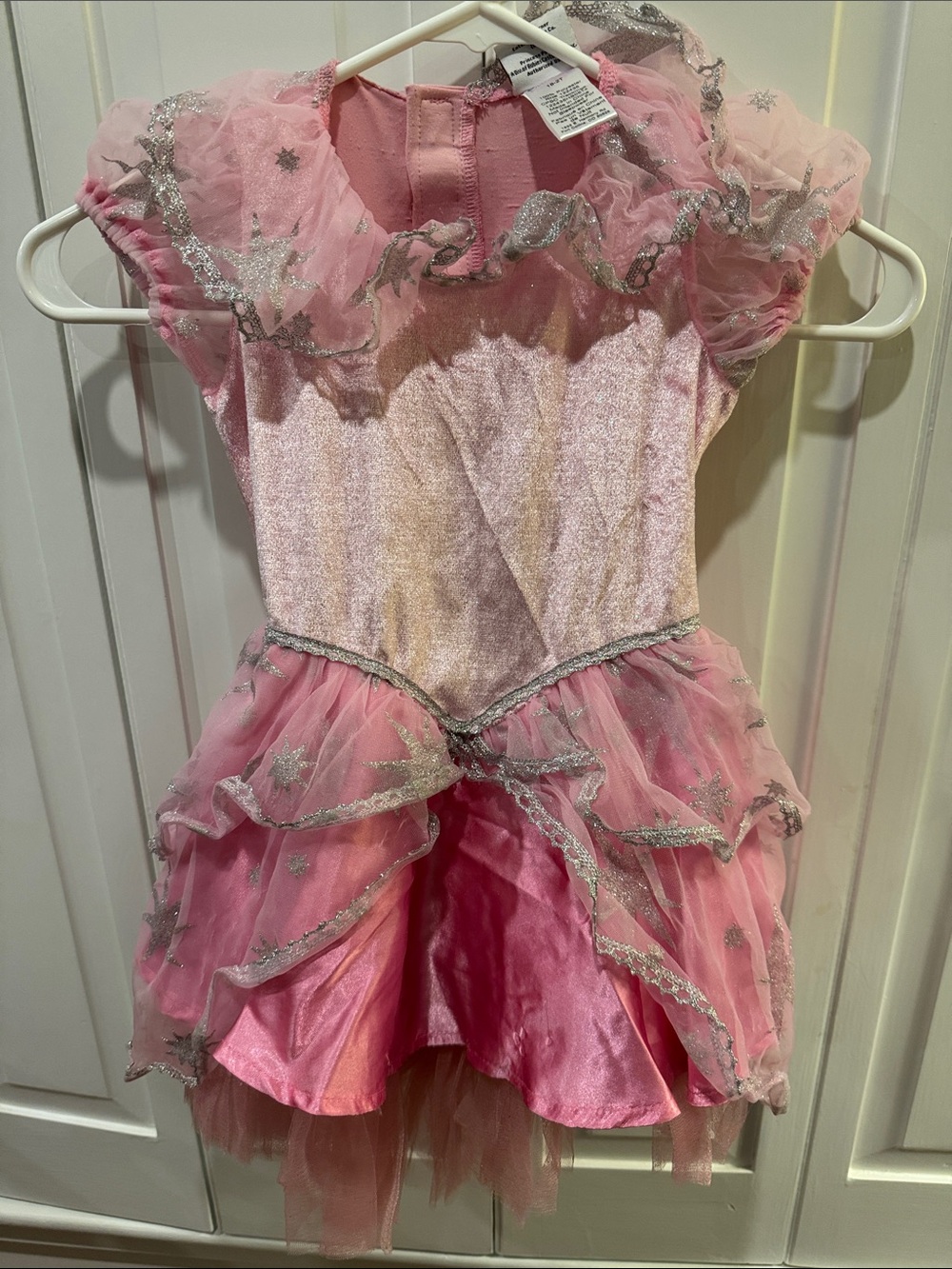 Wizard of Oz Glinda Pink Fairy Princess Costume with Silver Star Trim 18M-2T